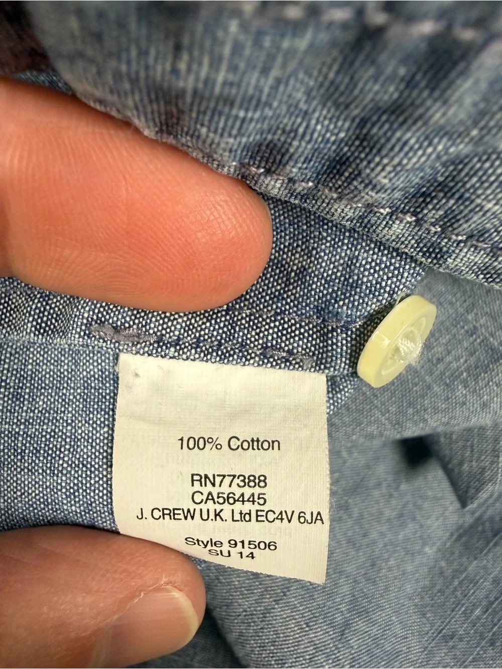 J.Crew Women’s Chambray Perfect Shirt | Light Denim | XS | GUC